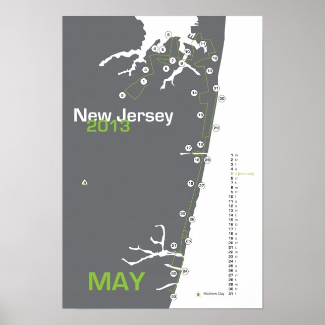 Póster Mapa da Maratona NJ (Frente)