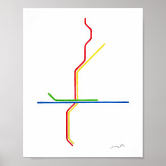 Poster Mapa da MARTA de Atlanta em Arte