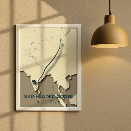 Poster Mapa da Migração de Ganhos com bar - Minimalista