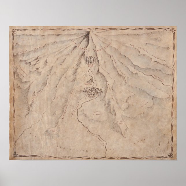 Póster Mapa da Montanha Lonley (Frente)