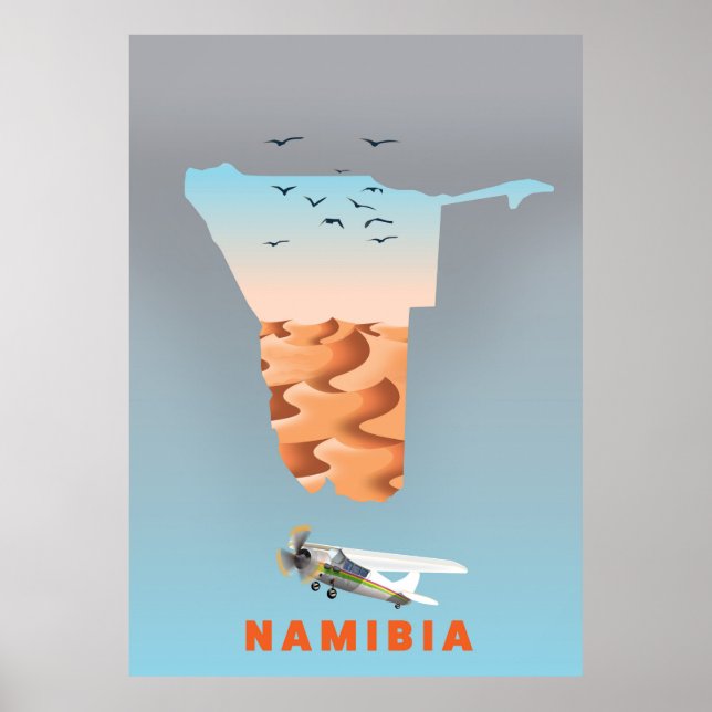 Poster Mapa da Namíbia (Frente)