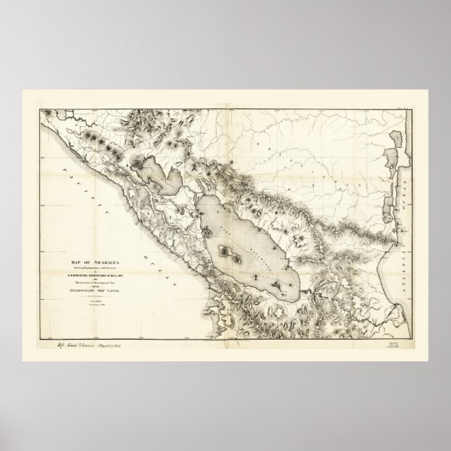 Poster Mapa da Nicarágua (1873) (Frente)
