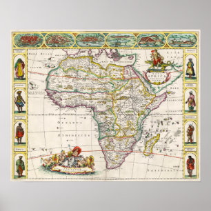 Poster Mapa da nova África de África  