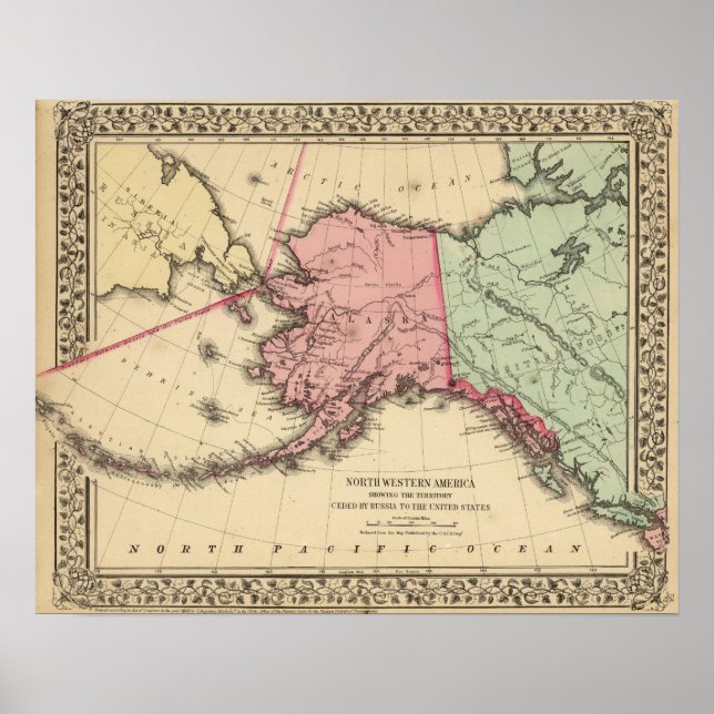 Poster Mapa da Nova América por Mitchell (Frente)