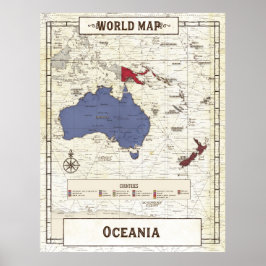 Poster Mapa Da Oceânia
