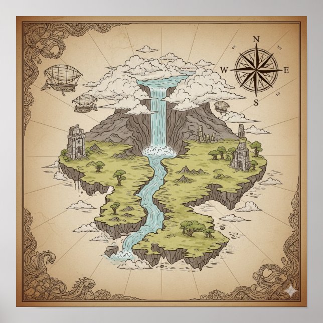 Poster Mapa da paisagem mítica (Frente)