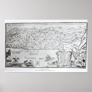 Póster Mapa da Palestina, de uma Passover Haggadah