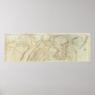 Poster Mapa da parte a mais habitada de Virgínia, NJ. PA
