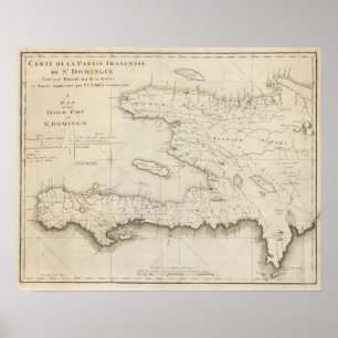 Poster Mapa Da Parte Francesa Da Rua Domingo