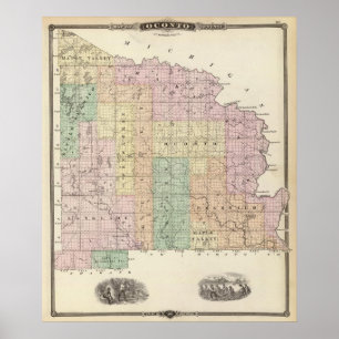 Póster Mapa da parte nortenha de Oconto County