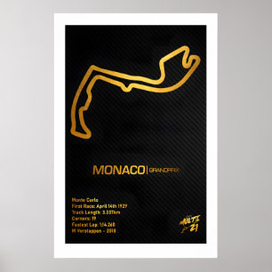 Poster Mapa da Pista do Grande Prêmio de Mônaco Arte Impr