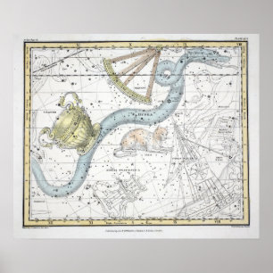 Poster Mapa da placa XXVI das constelações