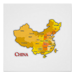 Póster Mapa da Poster da China