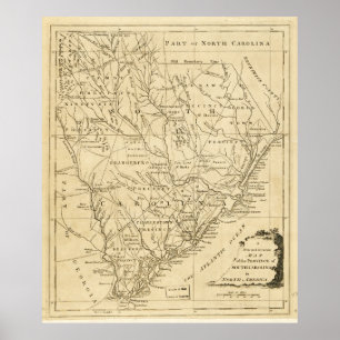 Póster Mapa da Província da Carolina do Sul (1779)
