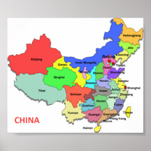 Poster Mapa da Província da China