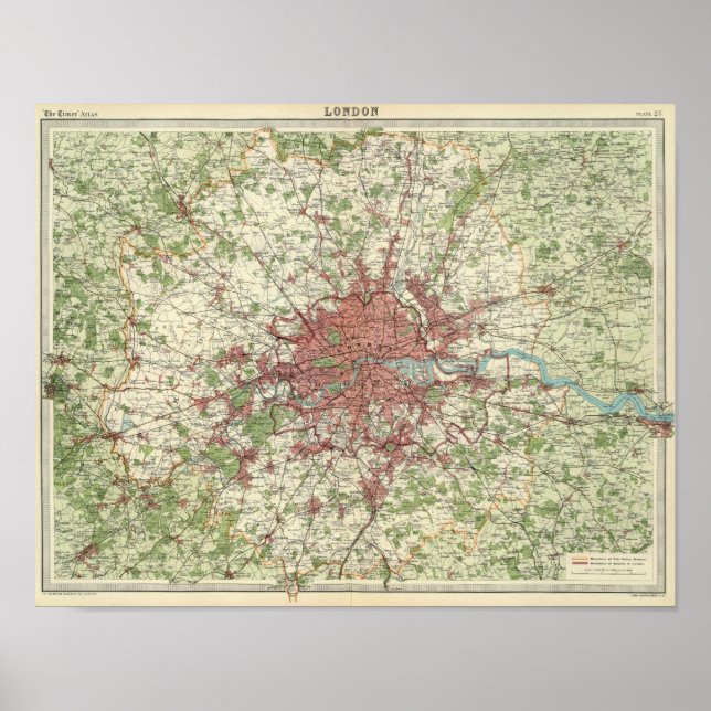 Póster Mapa da Região de Londres (Frente)
