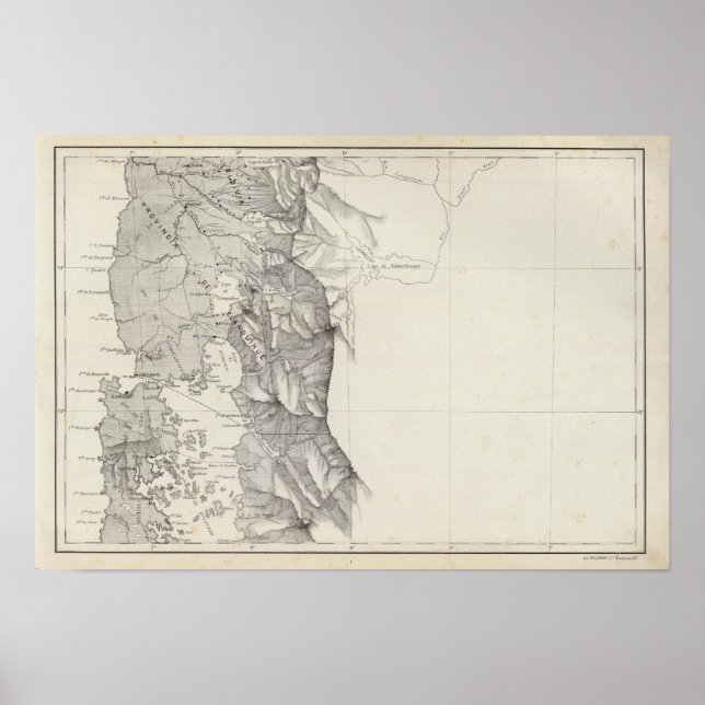 Póster Mapa da República do Chile 8 (Frente)