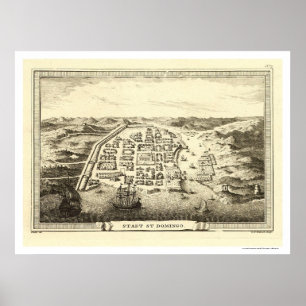 Póster Mapa da República Dominicana por C.F. Fritzsch