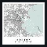 Poster Mapa da Rua Azul de Boston Massachusetts<br><div class="desc">Mapa da Rua Azul de Boston Massachusetts</div>