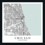 Poster Mapa da Rua Azul de Chicago<br><div class="desc">Mapa da Rua Azul de Chicago</div>