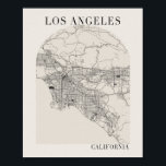 Poster Mapa da Rua Boho da Califórnia em Los Angeles<br><div class="desc">Mapa de Beige Color Street do Cheio de Arch Mínimo de Los Angeles California Boho</div>