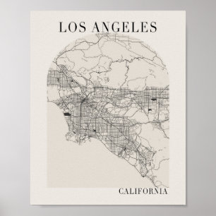 Poster Mapa da Rua Boho da Califórnia em Los Angeles