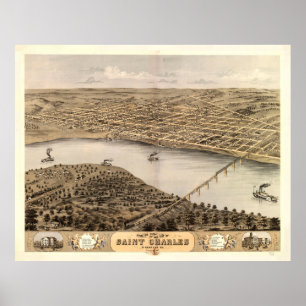Poster Mapa da Rua Charles MO (1869)