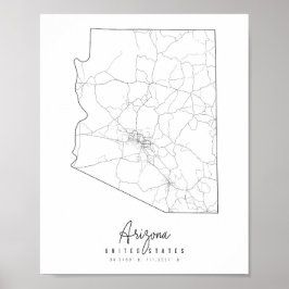 Poster Mapa da rua mínima da arizona