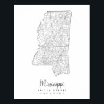 Poster Mapa da rua mínima do Mississippi<br><div class="desc">Mapa da rua mínima do Mississippi</div>