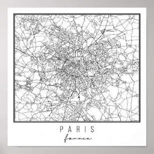 Poster Mapa da Rua Paris França