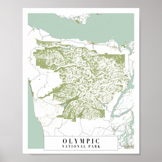 Poster Mapa da Rua Retro do Parque Nacional da olimpiadas (Frente)