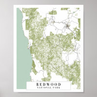 Mapa da Rua Retro do Parque Nacional Redwood