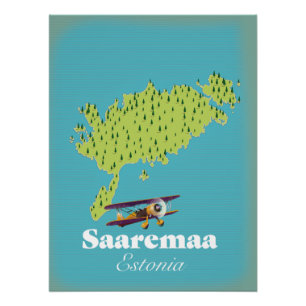 Póster Mapa da Saaremaa Estônia