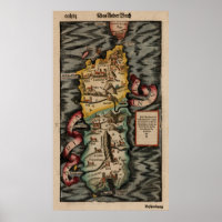 Mapa da Sardenha Itália (século XVI)
