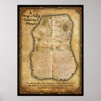 Poster Mapa da Silvestra para as Minas do Rei Salomão
