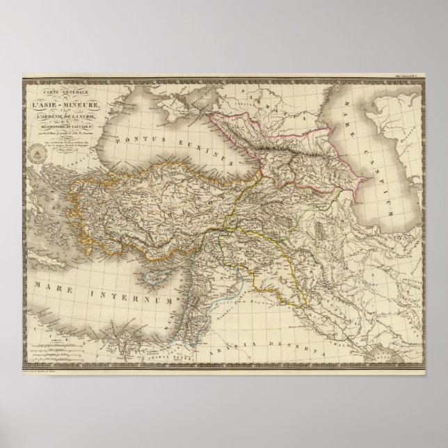 Poster Mapa da Síria na Turquia (Frente)