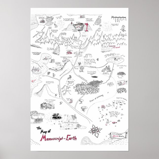 Poster Mapa da Terra Manuscrita (Frente)