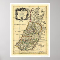 Mapa da Terra Santa de Israel por Bowen 1752