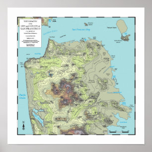 Poster Mapa da topografia de San Francisco (2013)