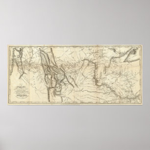Póster Mapa da trilha de Lewis e de Clark