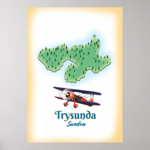 Poster Mapa da Trysunda Suécia