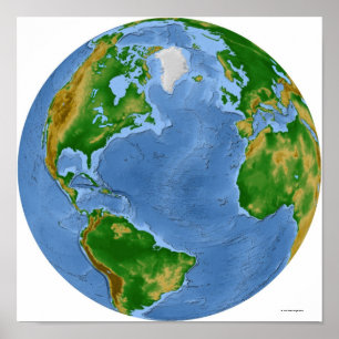Póster Mapa da vegetação do Atlântico Norte
