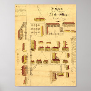 PÓSTER MAPA DA VILA DO ABANADOR, 1849