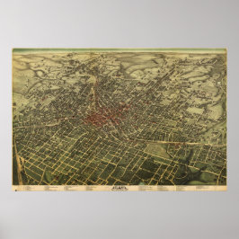 Póster Mapa da Vintage de Atlanta (1892)