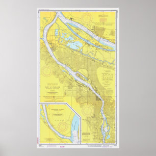Poster Mapa da Vintage de Portland OR (1974)