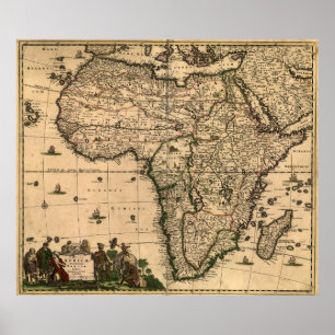 Poster Mapa da Vintage em África (1688)