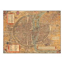Mapa da Vintage em Paris (1575)