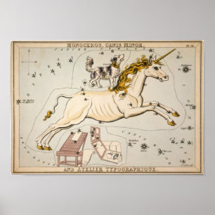 Póster Mapa da Vintagem Celestial