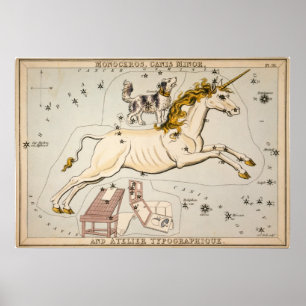 Póster Mapa da Vintagem Celestial