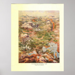 Póster Mapa da vista 1910 aérea - parque nacional de